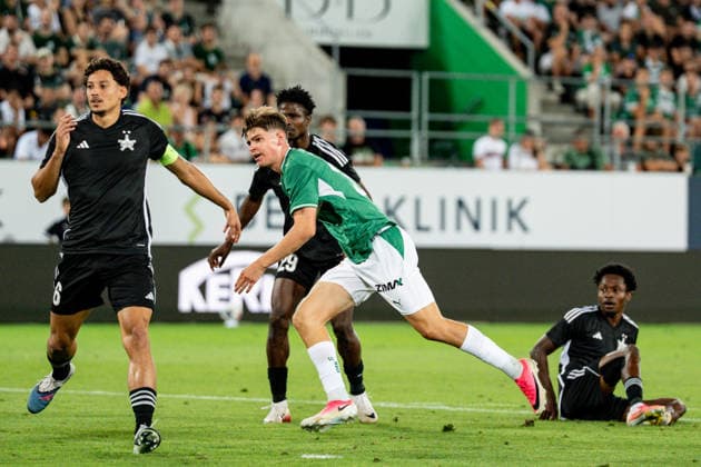 Fussball, UEFA Conference League Qualifikation: FC St. Gallen 1879 vs. FC Sheriff Tiraspol - Donnerstag, 13.08.2026 (Berit Sitterstadion, St. Gallen, Schweiz); Diego Besio (31, FC St. Gallen) zieht ab und trifft zum 4:1 *** Soccer, UEFA Conference League Qualifying Round: FC St. Gallen 1879 vs. FC Sheriff Tiraspol Thursday, August 13, 2026 Berit Sitter Stadium, St. Gallen, Switzerland Diego Besio (31 ) scores as FC St. Gallen pulls ahead to make it 4–1 Copyright: xValentinxDomgjonix