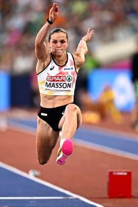 European Athletics Championships Birmingham 2026 - day 4 BIRMINGHAM, ENGLAND - AUGUST 13 : Masson Ilona (BEL) in action during the triple jump final on day 4 of the Birmingham 2026 European Athletics Championships on August 13, 2026 in Birmingham, England, 13 08 2026 Birmingham ENGLAND  Copyright: xTomasxSiskx
