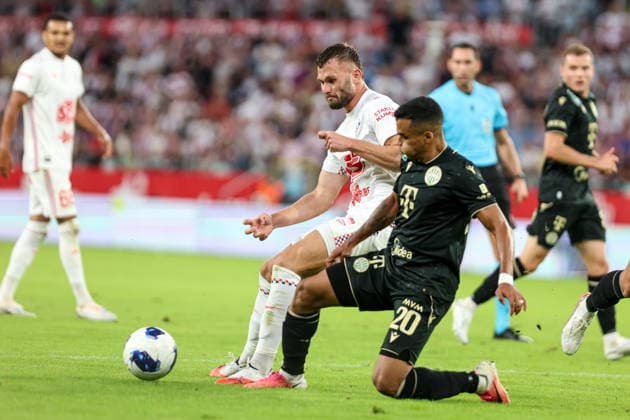 13.08.2026, Zabrze Liga Europy UEFA sezon 2026 27 runda III kwalifikacji, Gornik Zabrze - Ferencvaros Budapeszt - UEFA Europa League football Match season 2026 27 round III qualification Gornik Zabrze - Ferencvaros Budapest Nz. Erik Prekop Cadu Fot. Michal Chwieduk Arena Akcji NEWSPIX.PL --- newspix.pl 