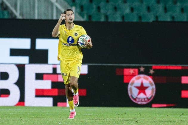 IPA87453953 - Maccabi s Ester Sokler celebrating after scoring a goal during the Europa League qualifying match between PFC CSKA and Maccabi Tel Aviv FC at Vasil Levski National Stadium in Sofia, Bulgaria, on August 13, 2026  Copyright: xIvanxSxIvanov IPAxSportx xx 87453953