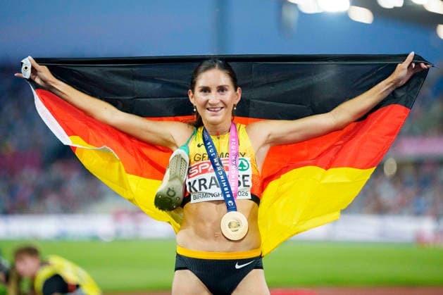 BIRMINGHAM, GREAT BRITAIN - AUGUST 13, 2026 : European Champion 3000m steeplechase: Gesa Felicitas KRAUSE (GER Germany) during the European Athletics Championships at Alexander Stadium on August 13, 2026 in Birmingham, Great Britain. Great Britain Copyright: xLeahxKohringx