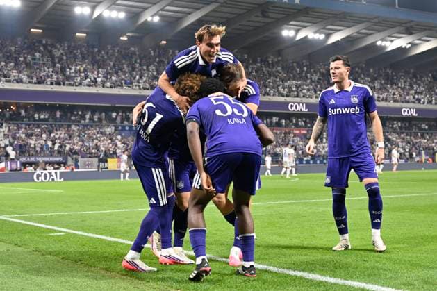 RSC Anderlecht v PAOK - UEFA Europa League ANDERLECHT, BELGIUM - AUGUST 13 : Ambros Lukas midfielder of RSC Anderlecht. celebrates scoring a goal during the UEFA Europa League 2026 27 third qualifying round between RSC Anderlecht and PAOK on August 13, 2026 in Anderlecht, Belgium, 13 08 2026 Anderlecht Belgium  Copyright: xDhax