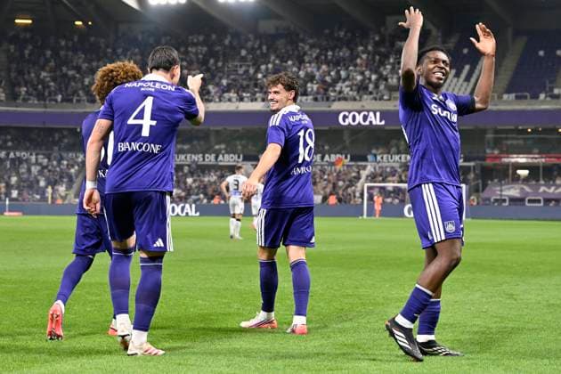 RSC Anderlecht v PAOK - UEFA Europa League ANDERLECHT, BELGIUM - AUGUST 13 : Ambros Lukas midfielder of RSC Anderlecht. celebrates scoring a goal during the UEFA Europa League 2026 27 third qualifying round between RSC Anderlecht and PAOK on August 13, 2026 in Anderlecht, Belgium, 13 08 2026 Anderlecht Belgium  Copyright: xDhax