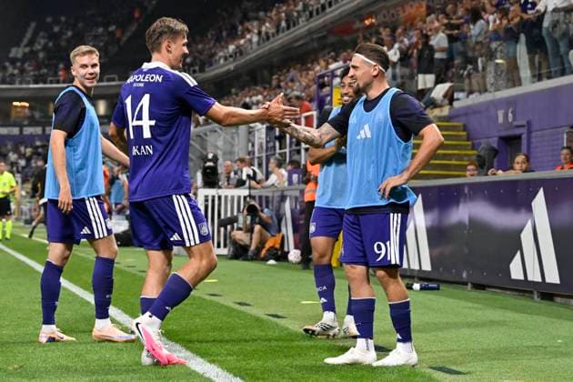 RSC Anderlecht v PAOK - UEFA Europa League ANDERLECHT, BELGIUM - AUGUST 13 : Sikan Danylo forward of RSC Anderlecht celebrates scoring a goal during the UEFA Europa League 2026 27 third qualifying round between RSC Anderlecht and PAOK on August 13, 2026 in Anderlecht, Belgium, 13 08 2026 Anderlecht Belgium  Copyright: xDhax