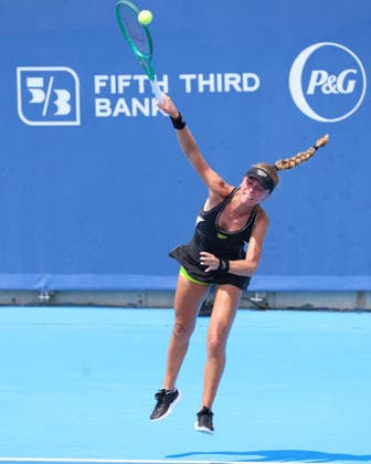 August 13, 2026, Mason, Ohio, USA: MAGDALENA FRECH of Poland during the match against A. Ruzic of Croatia in the first round of tennis tournament WTA, Tennis Damen 1000 Cincinnati Open in Mason, USA. Frech won 6:2, 7:5. Tennis: Cincinnati Open - Magdalena Frech 6:2, 7:5  - ZUMAc278 20260813_zsp_c278_007 Copyright: xMarcinxCholewinskix