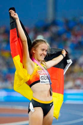 BIRMINGHAM, GREAT BRITAIN - AUGUST 13, 2026 : Olivia GÜRTH (GER Germany) taking bronze during the European Athletics Championships at Alexander Stadium on August 13, 2026 in Birmingham, Great Britain. Great Britain Copyright: xLeahxKohringx