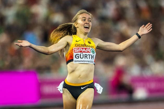 European Athletics Championships; Birmingham, 13.08.2026 BIRMINGHAM, UNITED KINGDOM - AUGUST 13: Olivia Gürth (GER - Germany) celebrates in the final of the 3000 m steeple chase at the European Athletics Championships; Birmingham on August 13, 2026 in Birmingham, United Kingdom. *** European Athletics Championships, Birmingham, August 13, 2026 BIRMINGHAM, UNITED KINGDOM AUGUST 13 Olivia Gürth GER Germany celebrates in the final of the 3,000-meter steeplechase at the European Athletics Championships in Birmingham on August 13, 2026, in Birmingham, United Kingdom Copyright: xBEAUTIFULxSPORTS UlfxSchillerx