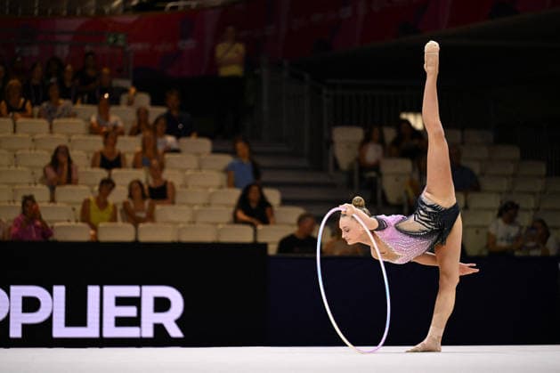 OTHER - Gymnastics - 42nd Rhythmic gymnastics, Rhythmische Sportgymnastik, RSG World Championships Photo by IPA ABACAPRESS.COM87454074 - Tara DRAGAS (ITA) performing her hoop routine during the 42nd Rhythmic Gymnastics World Championships in Frankfurt am Main, Germany, on August 13, 2026 Frankfurt am Main Germany  Copyright: xIPAxSport ABACAx