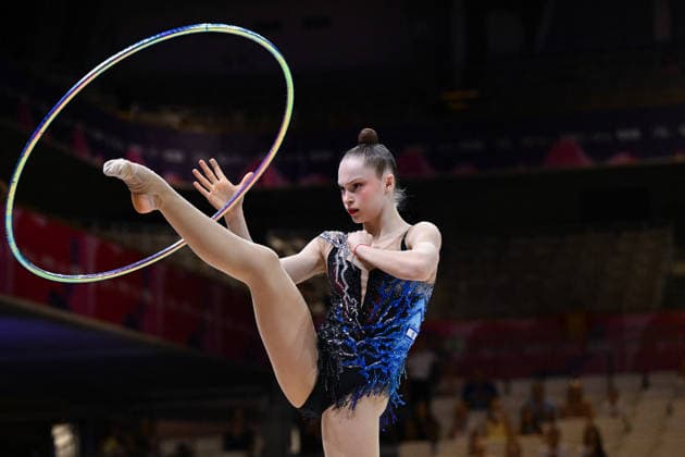 OTHER - Gymnastics - 42nd Rhythmic gymnastics, Rhythmische Sportgymnastik, RSG World Championships Photo by IPA ABACAPRESS.COM87454066 - SUMKIN Meital Maayan (ISR) performing the hoop routine during the 42nd Rhythmic Gymnastics World Championships in Frankfurt am Main, Germany, on August 13, 2026 Frankfurt am Main Germany  Copyright: xIPAxSport ABACAx