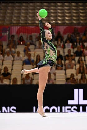OTHER - Gymnastics - 42nd Rhythmic gymnastics, Rhythmische Sportgymnastik, RSG World Championships Photo by IPA ABACAPRESS.COM87454075 - Tara DRAGAS (ITA) performing her ball routine during the 42nd Rhythmic Gymnastics World Championships in Frankfurt am Main, Germany, on August 13, 2026 Frankfurt am Main Germany  Copyright: xIPAxSport ABACAx