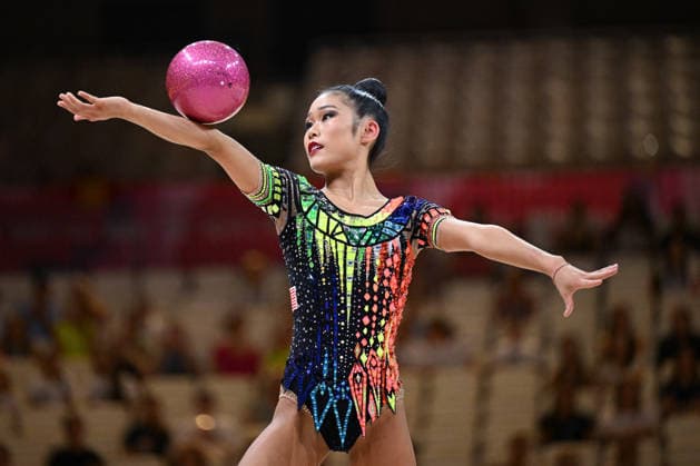 OTHER - Gymnastics - 42nd Rhythmic gymnastics, Rhythmische Sportgymnastik, RSG World Championships Photo by IPA ABACAPRESS.COM87454085 - CHU Megan (USA) performs during the 42nd Rhythmic Gymnastics World Championships in Frankfurt am Main, Germany, on August 13, 2026 Frankfurt am Main Germany  Copyright: xIPAxSport ABACAx