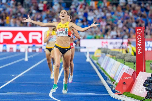 BIRMINGHAM, GREAT BRITAIN - AUGUST 13, 2026 : European Champion 3000m steeplechase: Gesa Felicitas KRAUSE (GER Germany) during the European Athletics Championships at Alexander Stadium on August 13, 2026 in Birmingham, Great Britain. Great Britain Copyright: xLeahxKohringx