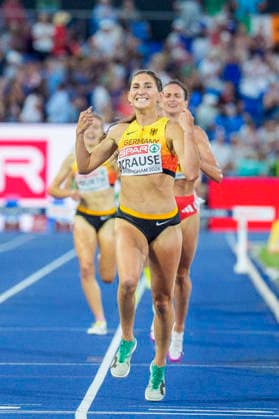 BIRMINGHAM, GREAT BRITAIN - AUGUST 13, 2026 : European Champion 3000m steeplechase: Gesa Felicitas KRAUSE (GER Germany) during the European Athletics Championships at Alexander Stadium on August 13, 2026 in Birmingham, Great Britain. Great Britain Copyright: xLeahxKohringx