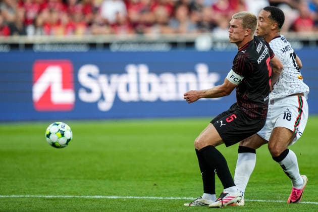 UEFA Europa Conference League Third Qualifying Round Second Leg, MCH Arena, Denmark 13 8 2026 FC Midtjylland vs Bohemians Bohemians™ Douglas James-Taylor takes a shot at goal Douglas James-Taylor takes a shot at goal 13 8 2026  Copyright: xx 20260813-214819-L-2