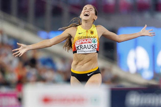 BIRMINGHAM, GREAT BRITAIN - AUGUST 13, 2026: Gesa Felicitas KRAUSE (GER Germany) wins Gold in the 3000m steeple chase during the European Athletics Championships at Alexander Stadium on August 13, 2026 in Birmingham, Great Britain. Great Britain Copyright: xAxelxKohringx