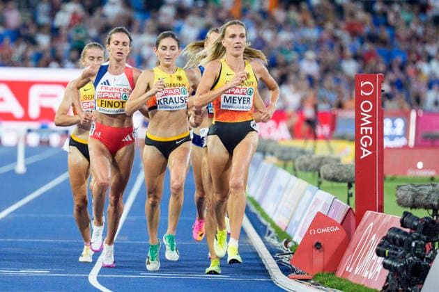 BIRMINGHAM, GREAT BRITAIN - AUGUST 13, 2026 : European Champion 3000m steeplechase: Gesa Felicitas KRAUSE (GER Germany) and Lea MEYER (GER Germany) during the European Athletics Championships at Alexander Stadium on August 13, 2026 in Birmingham, Great Britain. Great Britain Copyright: xLeahxKohringx