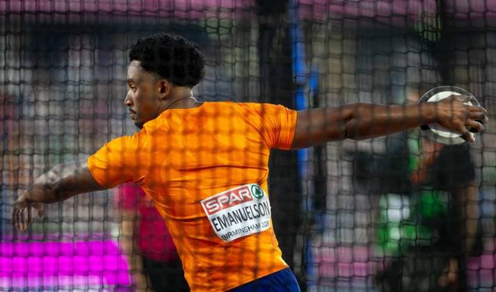 BIRMINGHAM - Shaquille Emanuelson in action during the discus throw final on the fourth day of the European Athletics Championships. IRIS VAN DEN BROEK ANP xVIxANPxSportx xxANPxIVx 565411226 originalFilename: 565411226.jpg
