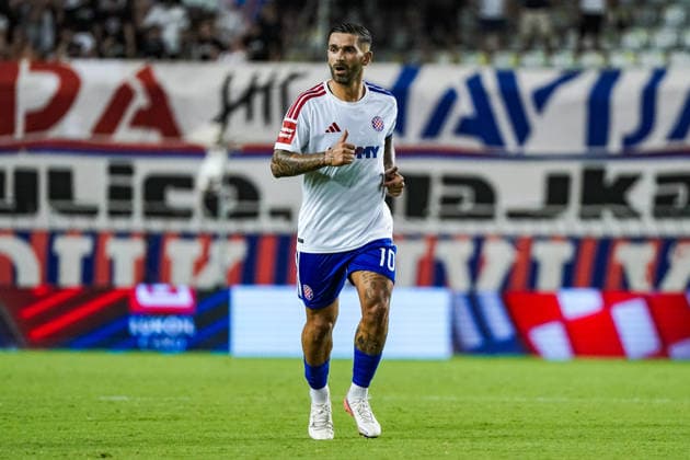 Fussball: Kroatien: UEFA Conference League Qualifikation 2026 2027 - 3. Runde, 13.08.2026 - HNK Hajduk Split (Kroatien) vs. FK Zalgiris Vilnius (Litauen) - Stadion Poljud (Split, Kroatien); Marko Livaja (Hajduk Split) *** Soccer Croatia UEFA Conference League Qualifiers 2026–2027, Round 3, August 13, 2026: HNK Hajduk Split (Croatia) vs. FK Žalgiris Vilnius (Lithuania) at Poljud Stadium, Split, Croatia; Marko Livaja, Hajduk Split Copyright: xLUKAxKOLANOVICx
