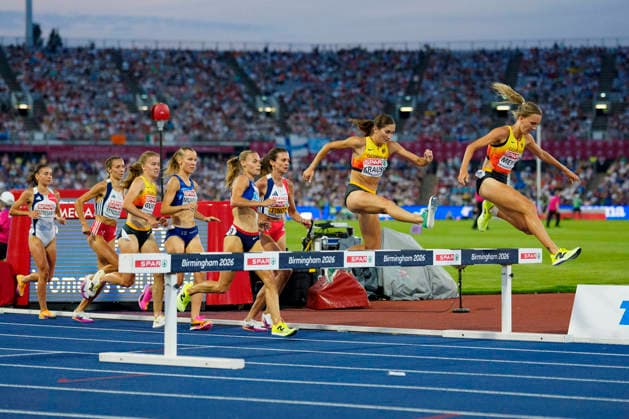BIRMINGHAM, GREAT BRITAIN - AUGUST 13, 2026 : European Champion 3000m steeplechase: Gesa Felicitas KRAUSE (GER Germany) and Lea MEYER (GER Germany) during the European Athletics Championships at Alexander Stadium on August 13, 2026 in Birmingham, Great Britain. Great Britain Copyright: xLeahxKohringx