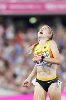 BIRMINGHAM, GREAT BRITAIN - AUGUST 13, 2026: Olivia GÜRTH (GER Germany) wins Bronze in the 3000m steeple chase during the European Athletics Championships at Alexander Stadium on August 13, 2026 in Birmingham, Great Britain. Great Britain Copyright: xAxelxKohringx