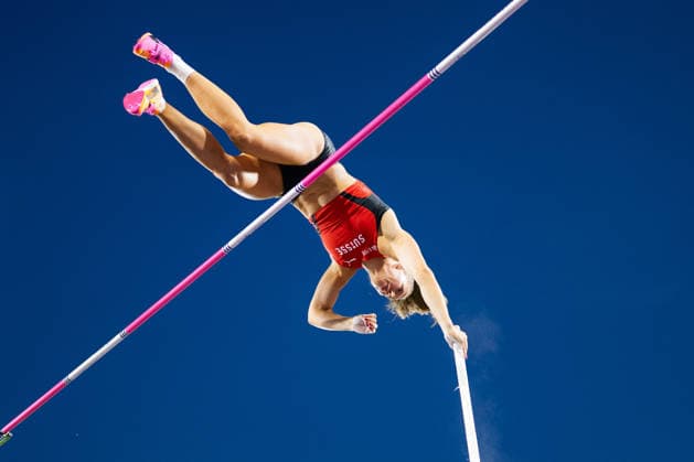 BIRMINGHAM, UNITED KINGDOM - AUGUST 13: Angelica Moser of Switzerland competes in the Women s Pole Vault Final during the European Athletics Championships at Alexander Stadium on August 13, 2026 in Birmingham, United Kingdom. England United Kingdom Copyright: xBEAUTIFULxSPORTS TobiasxLacknerx