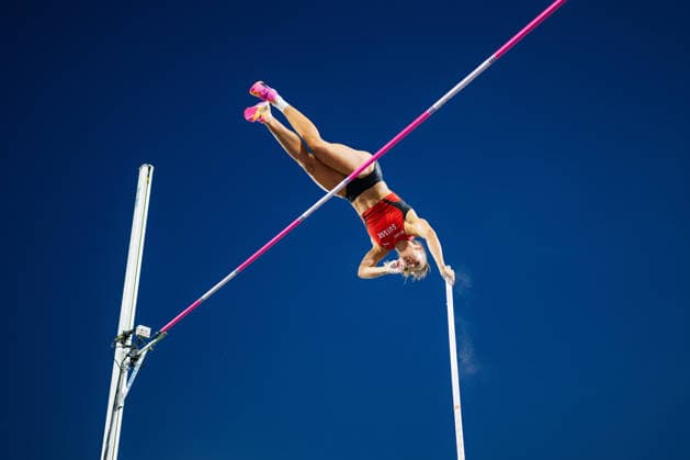 BIRMINGHAM, UNITED KINGDOM - AUGUST 13: Angelica Moser of Switzerland competes in the Women s Pole Vault Final during the European Athletics Championships at Alexander Stadium on August 13, 2026 in Birmingham, United Kingdom. England United Kingdom Copyright: xBEAUTIFULxSPORTS TobiasxLacknerx