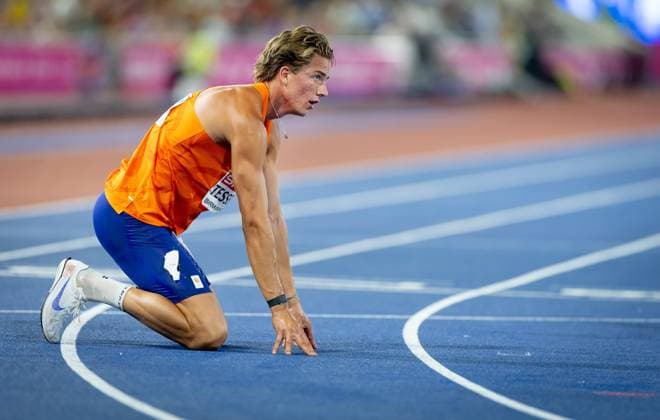BIRMINGHAM - Jeff Tesselaar after the 1500 meter decathlon on the fourth day of the European Athletics Championships. IRIS VAN DEN BROEK ANP xVIxANPxSportx xxANPxIVx 565412162 originalFilename: 565412162.jpg