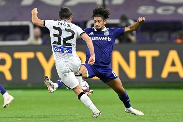 RSC Anderlecht v PAOK - UEFA Europa League ANDERLECHT, BELGIUM - AUGUST 13 : Saliba Nathan midfielder of RSC Anderlecht during the UEFA Europa League 2026 27 third qualifying round between RSC Anderlecht and PAOK on August 13, 2026 in Anderlecht, Belgium, 13 08 2026 Anderlecht Belgium  Copyright: xDhax