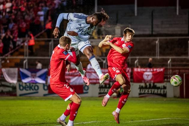 DUBLIN , 13-08-2026, Tolka Park Stadium , season 2026 2027 , UEFA Conference League play-off football . Match between Shelbourne FC and Ajax, Picture shows Ajax player Tolu Arokodare Shelbourne - Ajax  x205684308x Copyright: