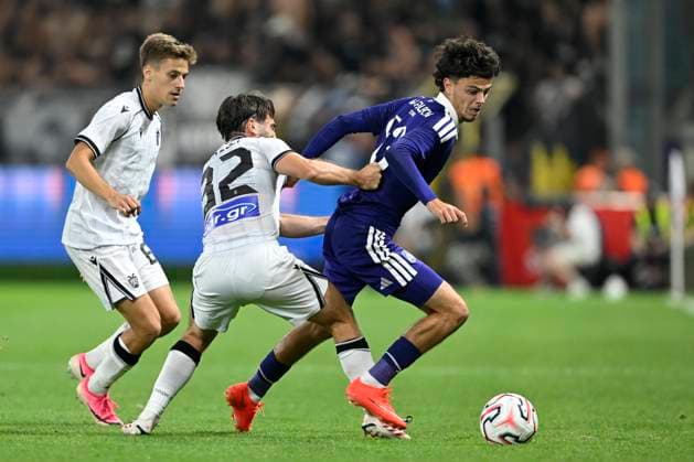 RSC Anderlecht v PAOK - UEFA Europa League ANDERLECHT, BELGIUM - AUGUST 13 : Degreef Tristan midfielder of RSC Anderlecht during the UEFA Europa League 2026 27 third qualifying round between RSC Anderlecht and PAOK on August 13, 2026 in Anderlecht, Belgium, 13 08 2026 Anderlecht Belgium  Copyright: xDhax