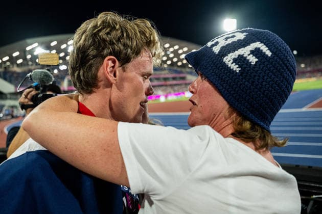 260813 Sander Aae Skotheim of Norway celebrates with family after men s decathlon 1500 meter during day 4 of the 2026 European Athletics Championships on August 13, 2026 in Birmingham. Photo: Mathias Bergeld BILDBYRAN kod MB MT1068 friidrott athletics friidrett friidrotts-em em friidretts-em 2026 european athletics championships 4 bbeng *** August 13, 2026: Sander Aae Skotheim of Norway celebrates with his family after the men’s decathlon 1,500-meter race on Day 4 of the 2026 European Athletics Championships on August 13, 2026 in Birmingham. Photo by Mathias Bergeld. BILDBYRAN code MB MT1068. track and field, athletics, friidrett, friidrotts EM, 2026 European Athletics Championships, 4 BBENG  Copyright: MATHIASxBERGELD BB260813MB137
