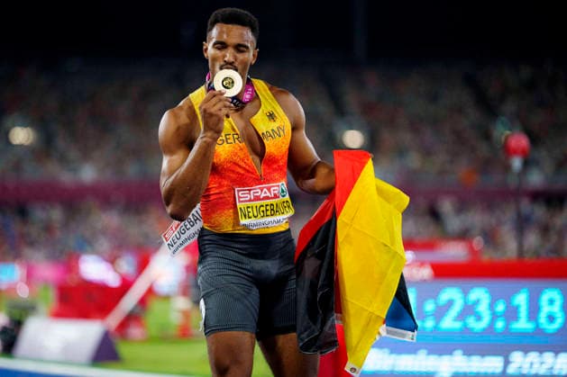 BIRMINGHAM, GREAT BRITAIN - AUGUST 13, 2026 : European champion decathlon: Leo NEUGEBAUER (GER Germany) during the European Athletics Championships at Alexander Stadium on August 13, 2026 in Birmingham, Great Britain. Great Britain Copyright: xLeahxKohringx