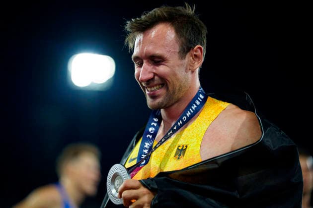 BIRMINGHAM, GREAT BRITAIN - AUGUST 13, 2026 : Silver in the decathlon: Niklas KAUL (GER Germany) competing during the European Athletics Championships at Alexander Stadium on August 13, 2026 in Birmingham, Great Britain. Great Britain Copyright: xLeahxKohringx