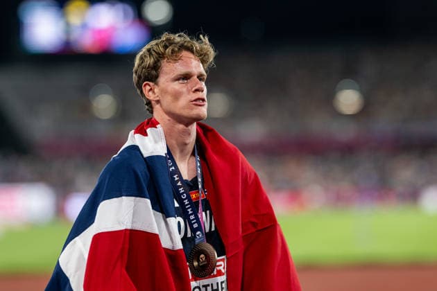 260813 Sander Aae Skotheim of Norway celebrates after men s decathlon 1500 meter during day 4 of the 2026 European Athletics Championships on August 13, 2026 in Birmingham. Photo: Mathias Bergeld BILDBYRAN kod MB MT1068 friidrott athletics friidrett friidrotts-em em friidretts-em 2026 european athletics championships 4 bbeng *** August 13, 2026: Sander Aae Skotheim of Norway celebrates after the men’s decathlon 1,500-meter race on Day 4 of the 2026 European Athletics Championships on August 13, 2026 in Birmingham. Photo by Mathias Bergeld, BILDBYRAN, code MB MT1068. track and field, athletics, friidrett, friidrotts EM, 2026 European Athletics Championships, 4 BBENG  Copyright: MATHIASxBERGELD BB260813MB147