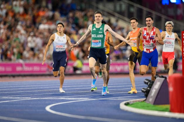 BIRMINGHAM, GREAT BRITAIN - August 13: Mark English (Ireland) winning the 800 metres final during the European Athletics Championships 2026 at Alexander Stadium in Birmingham, Great Britain (Photo by Sven Beyrich Sports Press Photo)  Copyright: xSvenxBeyrich SportsxPressxPhotox Sportspressphoto_SPR205588