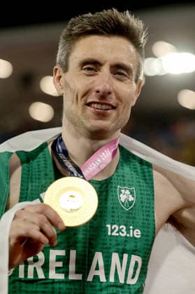 2026 European Athletics Championships, Alexander Stadium, Birmingham, England 13 8 2026 Men™s 800m Final Ireland™s Mark English celebrates with his gold medal Mark English celebrates with his gold medal 13 8 2026  Copyright: xx 0S9A2777