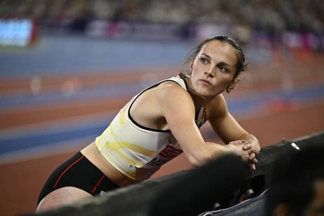 Belgian Ilona Masson look dejected after ending fourth in the women s triple jump final on the fourth day of the European Athletics Championships (August 10-18) in Birmingham, United Kingdom, on Thursday 13 August 2026. ERICxLALMAND  x183323294x