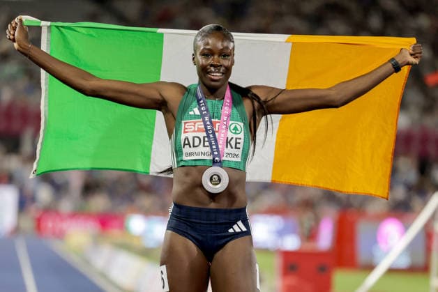 2026 European Athletics Championships, Alexander Stadium, Birmingham, England 13 8 2026 Women™s 200m Final Ireland™s Rhasidat Adeleke celebrates with her silver medal Rhasidat Adeleke celebrates with her silver medal 13 8 2026  Copyright: xx 0S9A3166