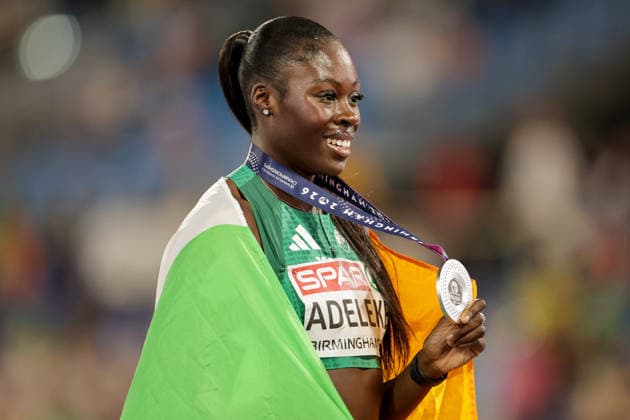 2026 European Athletics Championships, Alexander Stadium, Birmingham, England 13 8 2026 Women™s 200m Final Ireland™s Rhasidat Adeleke celebrates with her silver medal Rhasidat Adeleke celebrates with her silver medal 13 8 2026  Copyright: xx 0U6A2585