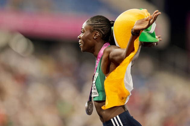 2026 European Athletics Championships, Alexander Stadium, Birmingham, England 13 8 2026 Women™s 200m Final Ireland™s Rhasidat Adeleke celebrates with her silver medal Rhasidat Adeleke celebrates with her silver medal 13 8 2026  Copyright: xx 0U6A2587