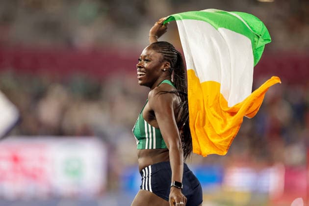 2026 European Athletics Championships, Alexander Stadium, Birmingham, England 13 8 2026 Women™s 200m Final Ireland™s Rhasidat Adeleke celebrates after winning silver Rhasidat Adeleke celebrates after winning silver 13 8 2026  Copyright: xx 0U6A2589
