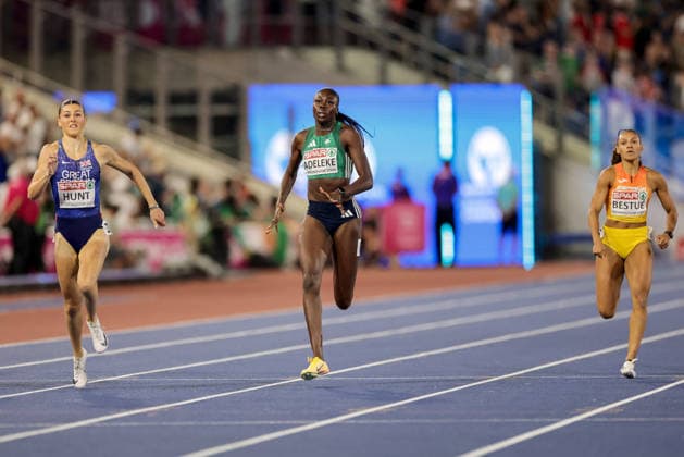 2026 European Athletics Championships, Alexander Stadium, Birmingham, England 13 8 2026 Women™s 200m Final Ireland™s Rhasidat Adeleke on her way to finishing second Rhasidat Adeleke on her way to finishing second 13 8 2026  Copyright: xx 0U6A2595