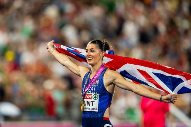 260813 Amy Hunt of Great Britain celebrates after women™s 200 meter final during day 4 of the 2026 European Athletics Championships on August 13, 2026 in Birmingham. Photo: Mathias Bergeld BILDBYRAN kod MB MT1068 friidrott athletics friidrett friidrotts-em em friidretts-em 2026 european athletics championships 4 bbeng *** August 13, 2026: Amy Hunt of Great Britain celebrates after the women’s 200-meter final on Day 4 of the 2026 European Athletics Championships on August 13, 2026 in Birmingham. Photo by Mathias Bergeld. BILDBYRAN code MB MT1068. track and field, athletics, friidrett, friidrotts EM, 2026 European Athletics Championships, 4 BBENG  Copyright: MATHIASxBERGELD BB260813MB163
