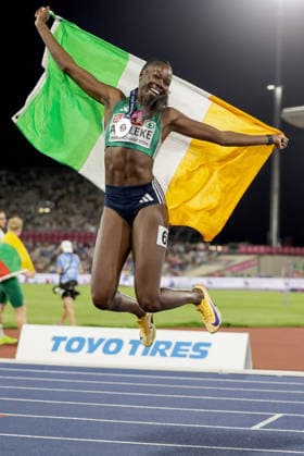 2026 European Athletics Championships, Alexander Stadium, Birmingham, England 13 8 2026 Women™s 200m Final Ireland™s Rhasidat Adeleke celebrates with her silver medal Rhasidat Adeleke celebrates with her silver medal 13 8 2026  Copyright: xx 0S9A3168