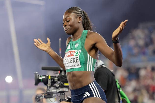 2026 European Athletics Championships, Alexander Stadium, Birmingham, England 13 8 2026 Women™s 200m Final Ireland™s Rhasidat Adeleke celebrates after winning silver Rhasidat Adeleke celebrates after winning silver 13 8 2026  Copyright: xx 0S9A3174