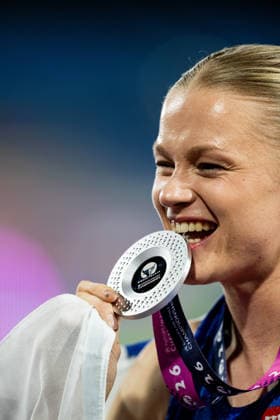 260813 Wilma Heltelä of Finland celebrates after women™s pole vault final during day 4 of the 2026 European Athletics Championships on August 13, 2026 in Birmingham. Photo: Mathias Bergeld BILDBYRAN kod MB MT1068 friidrott athletics friidrett friidrotts-em em friidretts-em 2026 european athletics championships 4 bbeng *** August 13, 2026: Wilma Heltelä of Finland celebrates after the women’s pole vault final on Day 4 of the 2026 European Athletics Championships in Birmingham. 2026 in Birmingham. Photo by Mathias Bergeld. BILDBYRAN code MB MT1068. track and field, athletics, friidrett, friidrotts em, em, friidretts em 2026, European Athletics Championships, 4 bbeng  Copyright: MATHIASxBERGELD BB260813MB181