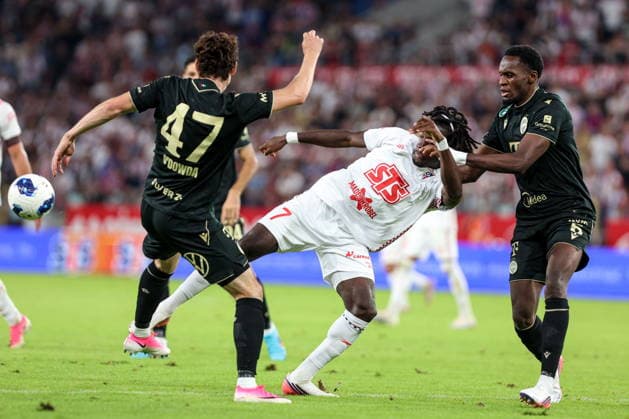 13.08.2026, Zabrze Liga Europy UEFA sezon 2026 27 runda III kwalifikacji, Gornik Zabrze - Ferencvaros Budapeszt - UEFA Europa League football Match season 2026 27 round III qualification Gornik Zabrze - Ferencvaros Budapest Nz. Yvan Ikia Dimi Fot. Michal Chwieduk Arena Akcji NEWSPIX.PL --- newspix.pl 