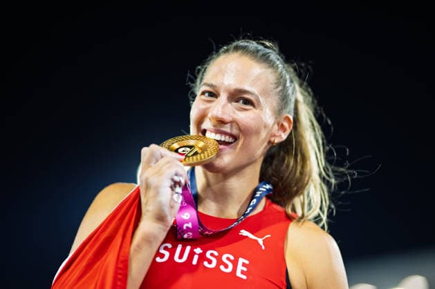 BIRMINGHAM, UNITED KINGDOM - AUGUST 13: Angelica Moser of Switzerland wins the gold medal in the Women s Pole Vault during the European Athletics Championships at Alexander Stadium on August 13, 2026 in Birmingham, United Kingdom. England United Kingdom Copyright: xBEAUTIFULxSPORTS TobiasxLacknerx