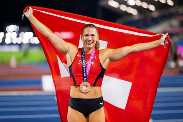 BIRMINGHAM, UNITED KINGDOM - AUGUST 13: Angelica Moser of Switzerland wins the Gold Medal in the Women s Pole Vault during the European Athletics Championships at Alexander Stadium on August 13, 2026 in Birmingham, United Kingdom. England United Kingdom Copyright: xBEAUTIFULxSPORTS TobiasxLacknerx