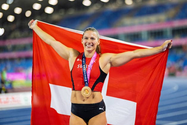 BIRMINGHAM, UNITED KINGDOM - AUGUST 13: Angelica Moser of Switzerland wins the Gold Medal in the Women s Pole Vault during the European Athletics Championships at Alexander Stadium on August 13, 2026 in Birmingham, United Kingdom. England United Kingdom Copyright: xBEAUTIFULxSPORTS TobiasxLacknerx